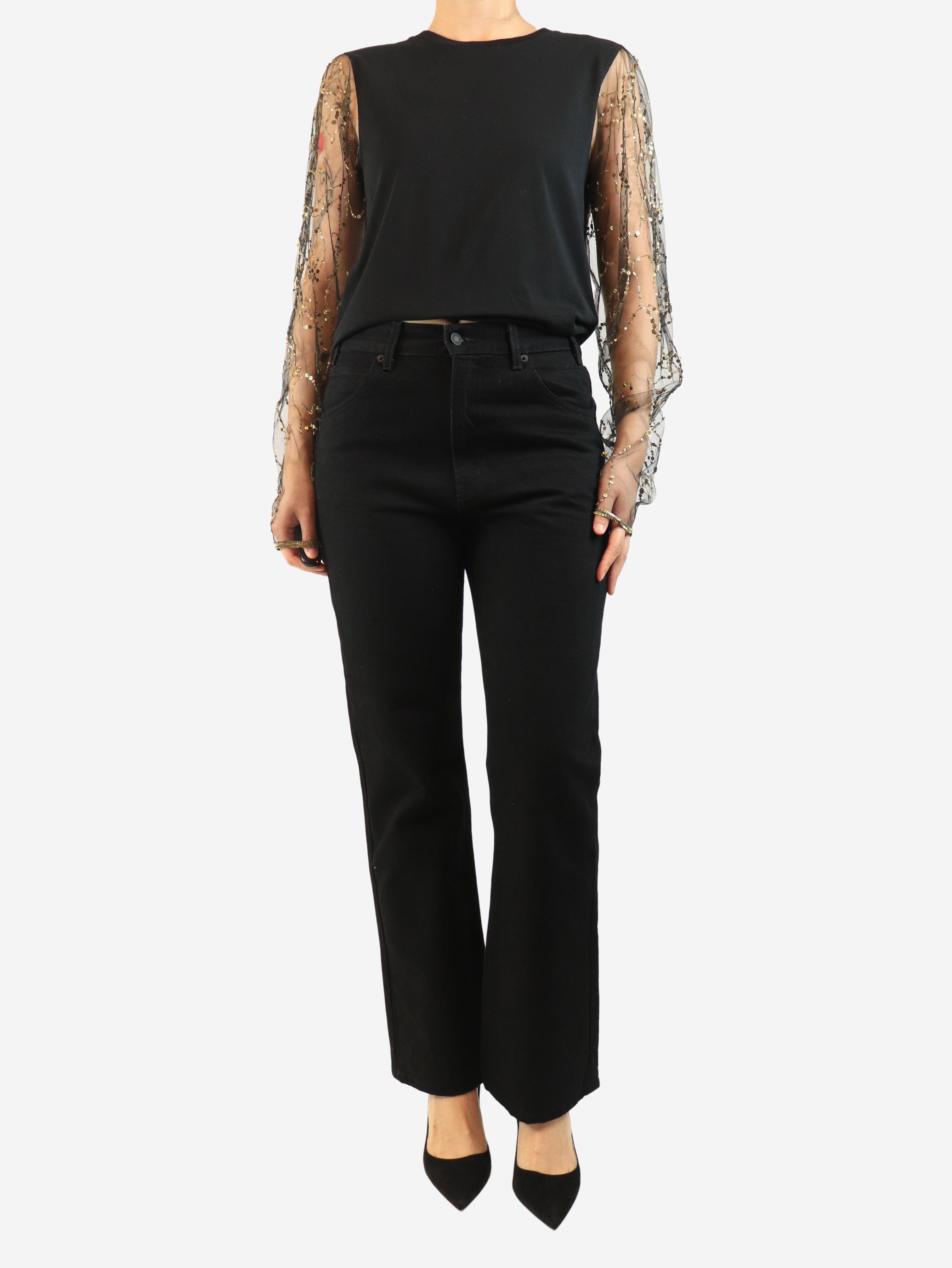 Black Joan straight-leg jeans - size UK 10 Denim Nili Lotan 