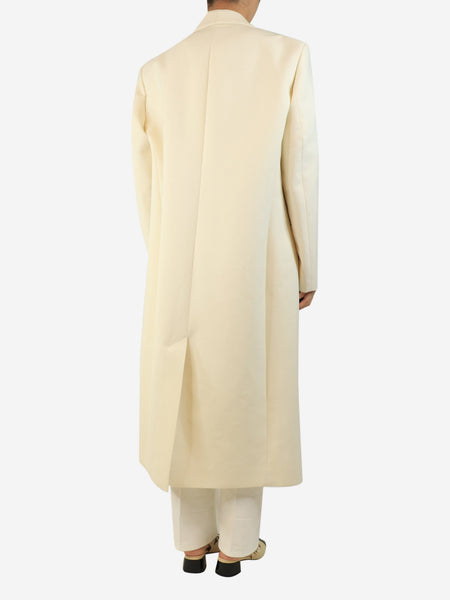 White tailored single-breasted coat - size UK 10 alternate image