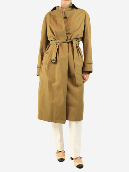 Khaki long trench coat - size UK 12 product image