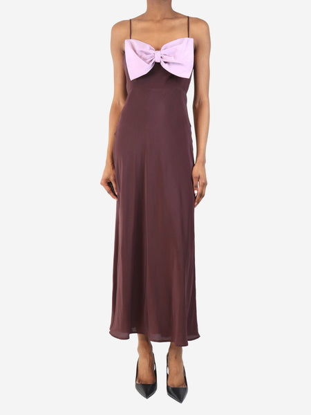 Purple bow dress - size UK 10 product image