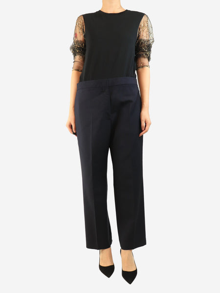 Navy wool suit trousers - size UK 10 alternate image
