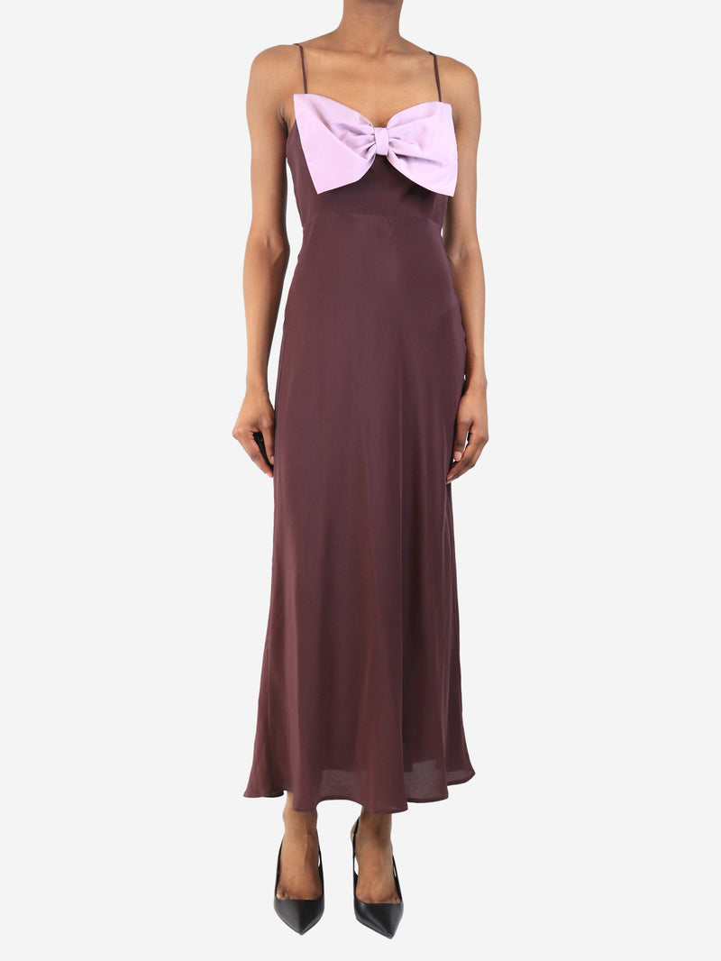 Purple bow dress - size UK 10 Dresses Rixo 