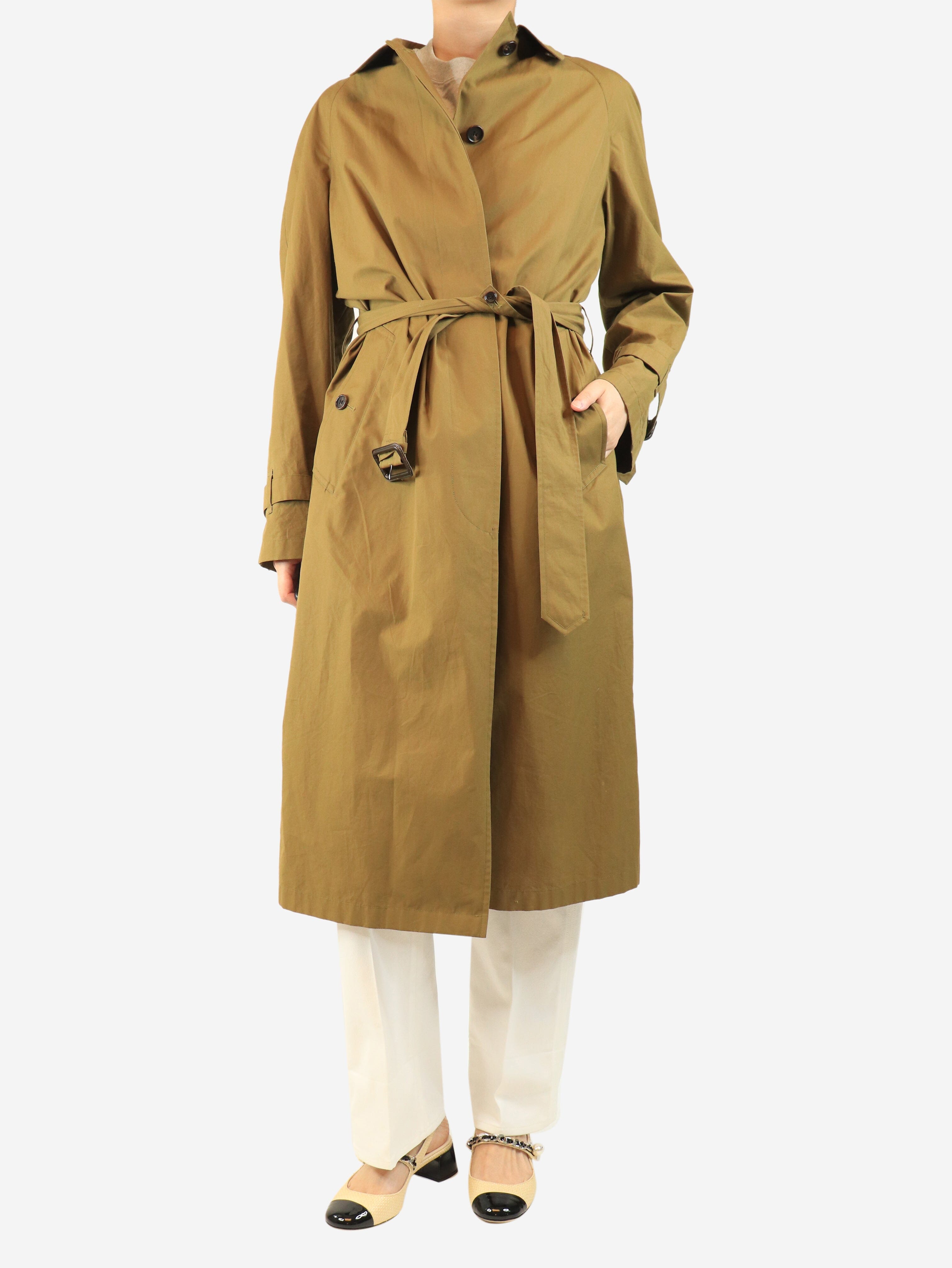 Khaki long trench coat - size UK 12 Coats & Jackets Margaret Howell 