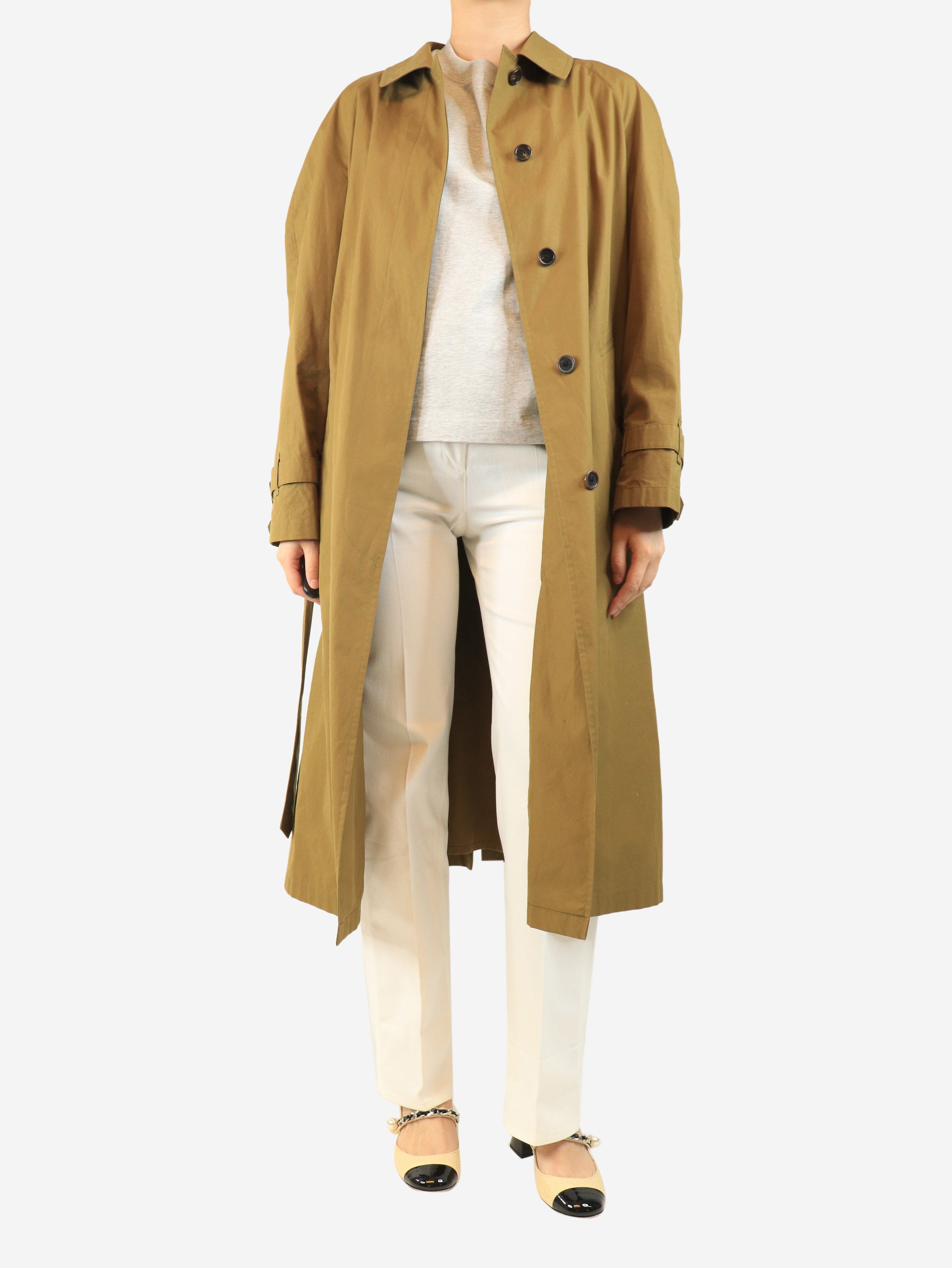 Khaki long trench coat - size UK 12 Coats & Jackets Margaret Howell 