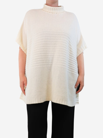 Cream high-neck poncho - One size Knitwear Allude 