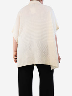 Cream high-neck poncho - One size Knitwear Allude 