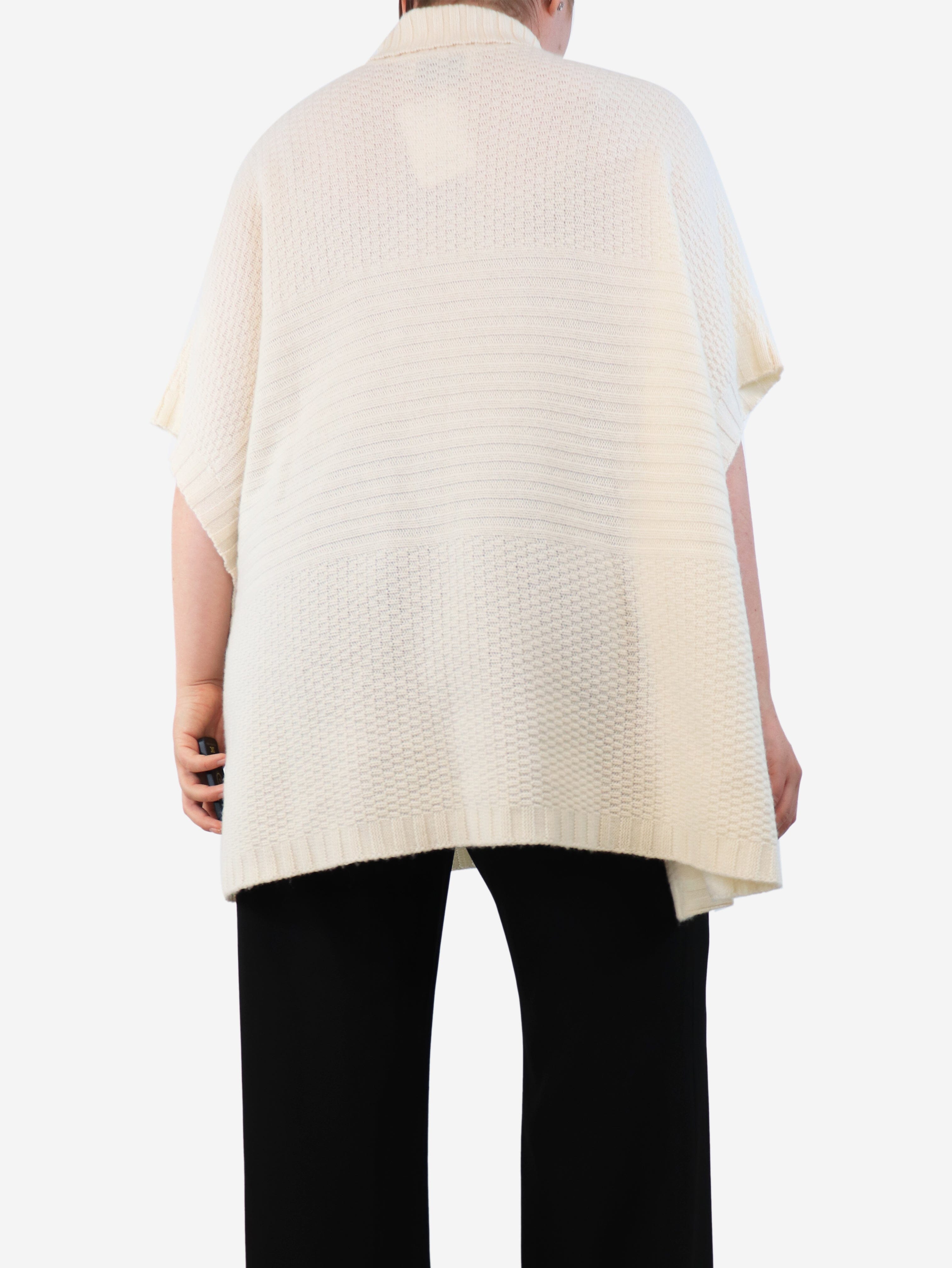 Cream high-neck poncho - One size Knitwear Allude 