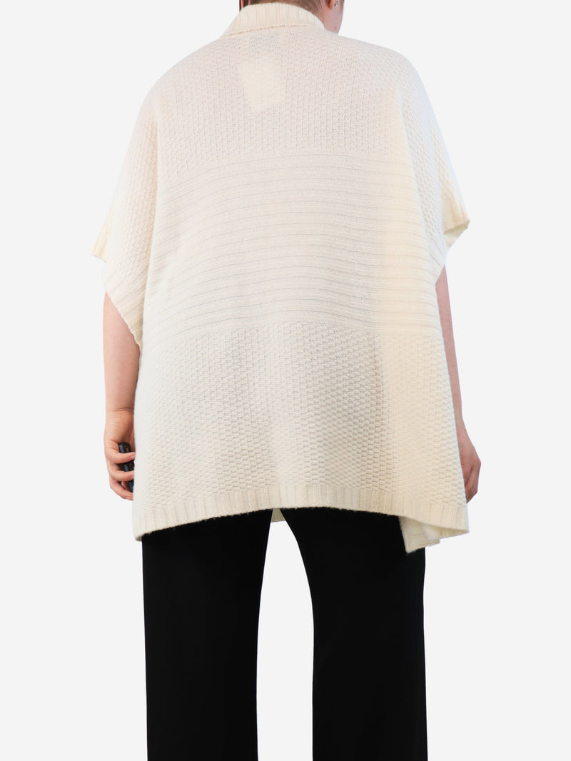 Cream high-neck poncho - One size Knitwear Allude 