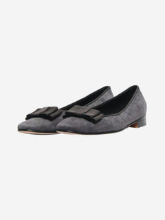 Dark grey suede ballet flats - size EU 36 Flat Shoes Manolo Blahnik 