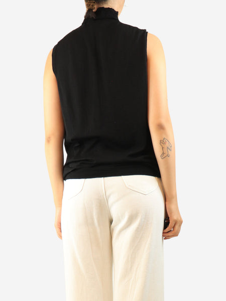 Black high-neck fine-knit top - size UK 12 alternate image
