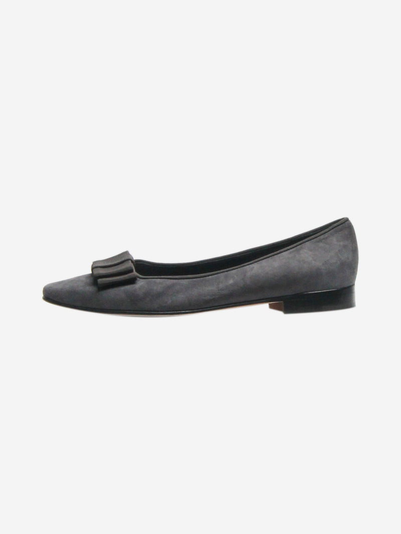 Dark grey suede ballet flats