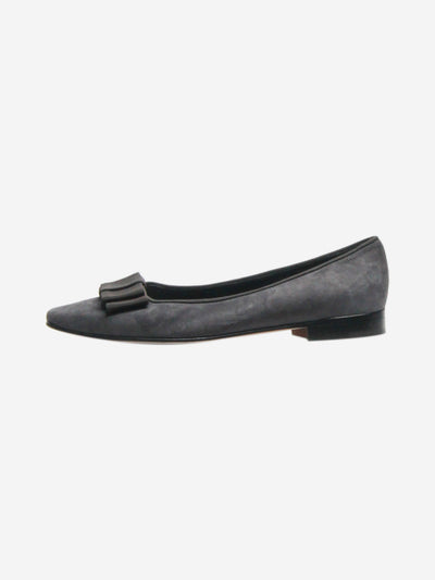 Dark grey suede ballet flats - size EU 36 Flat Shoes Manolo Blahnik 