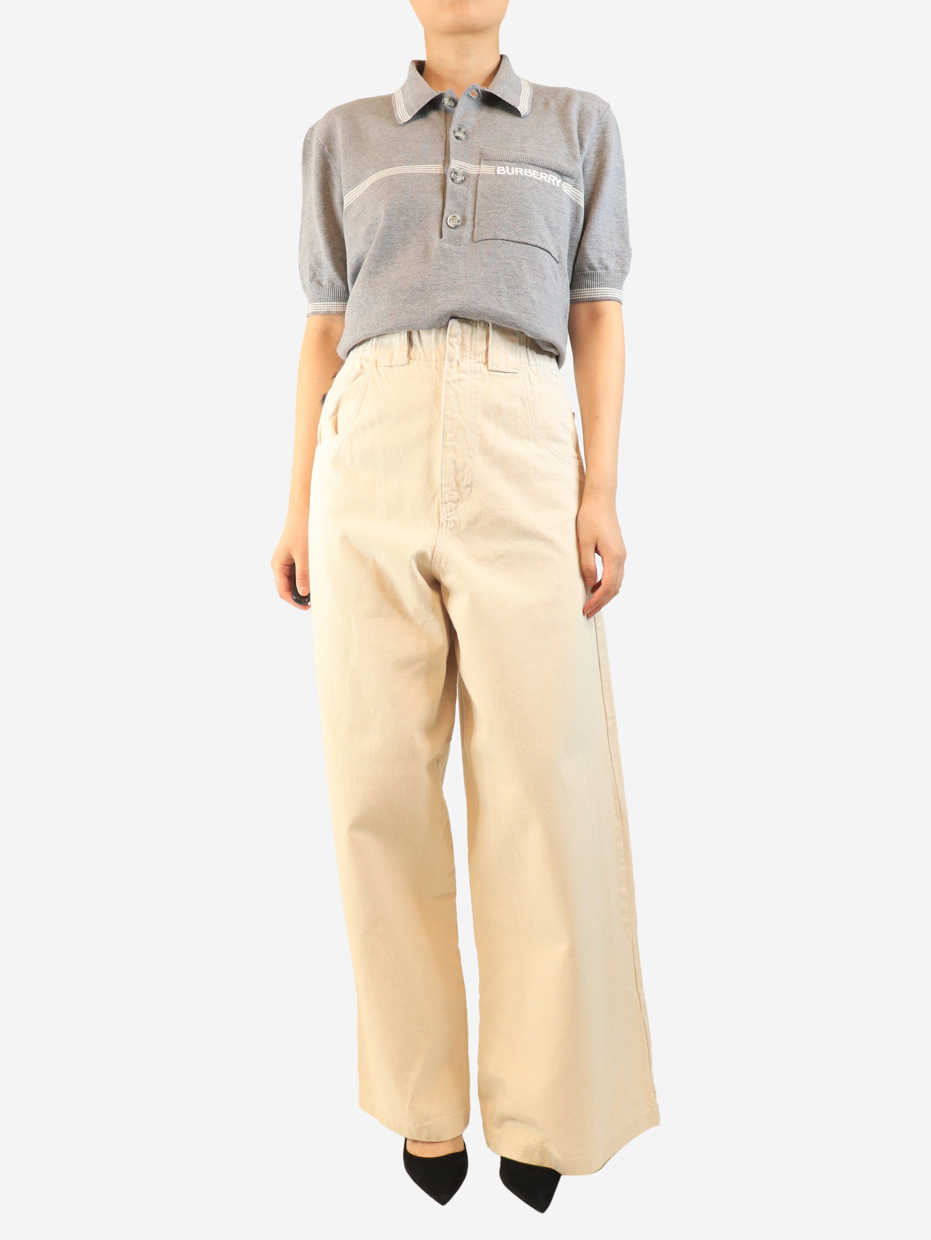 Cream high-rise jeans - size UK 10 Denim Raey 