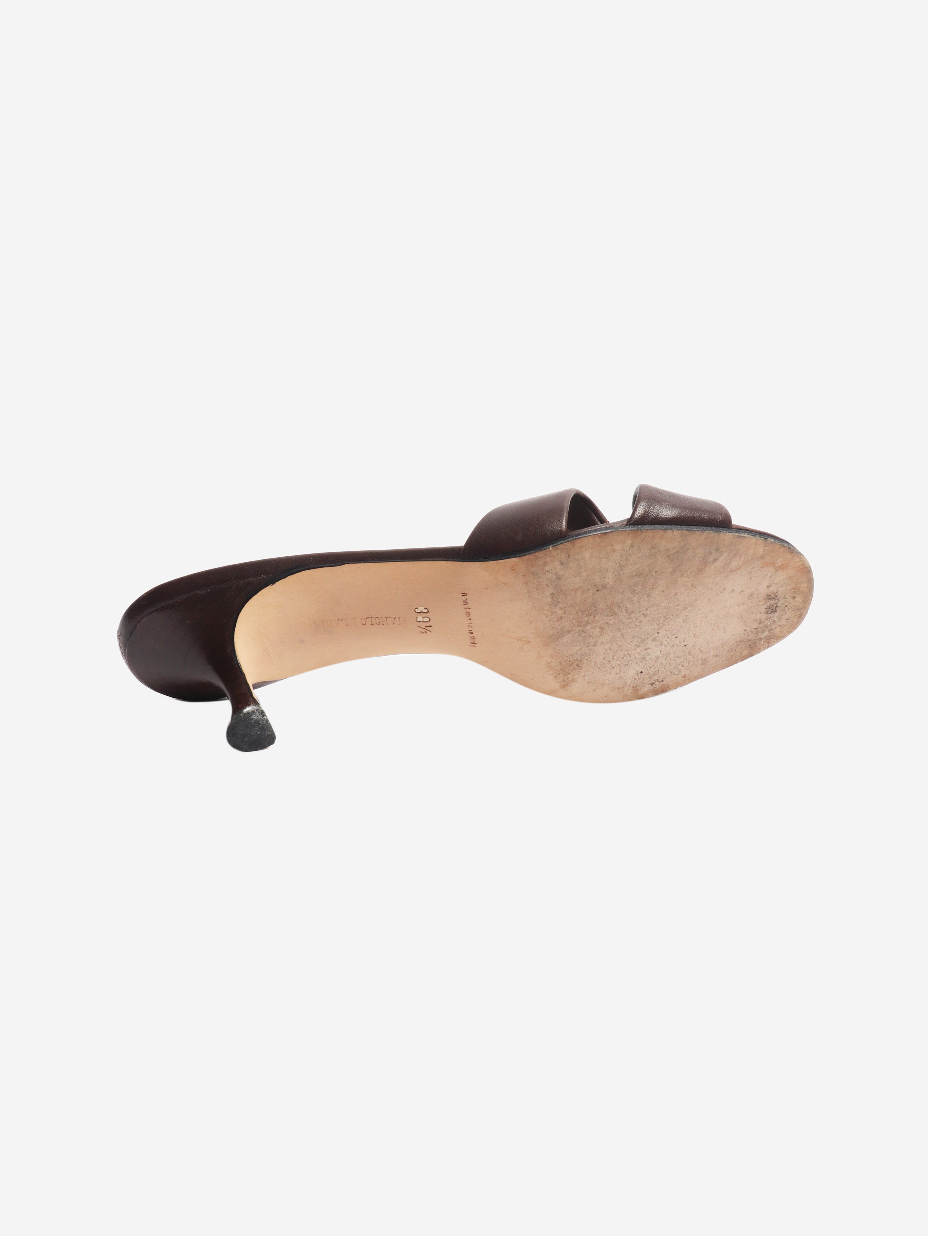 Brown leather knot kitten heels - size EU 39.5 (UK 6.5) Heels Manolo Blahnik 
