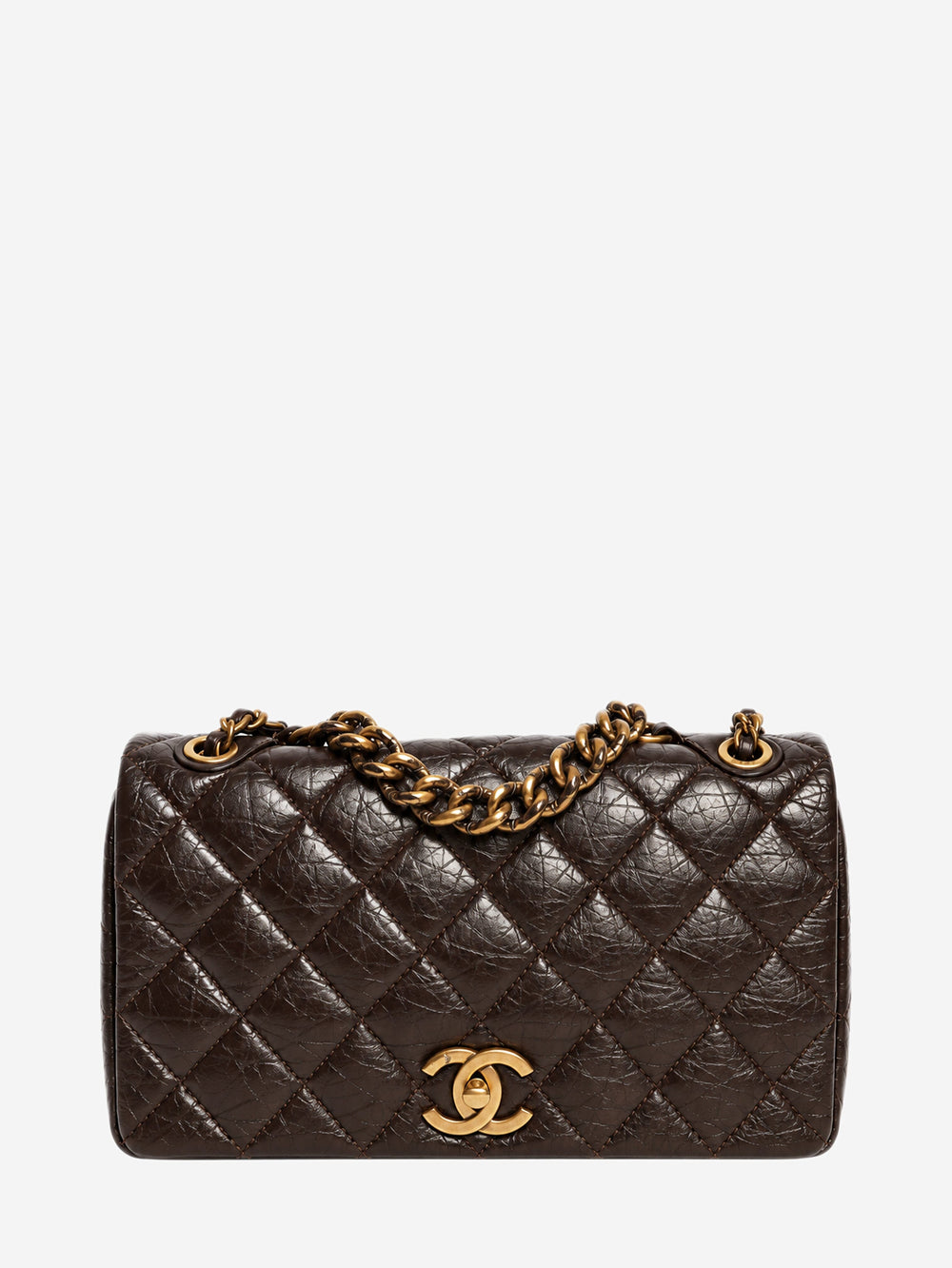 Brown 2012 aged calfskin quilted Pondicherry flap bag Shoulder bags Chanel 