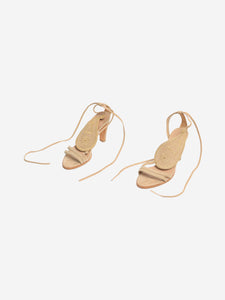 Hermes Ivory embroidered heels - size EU 40