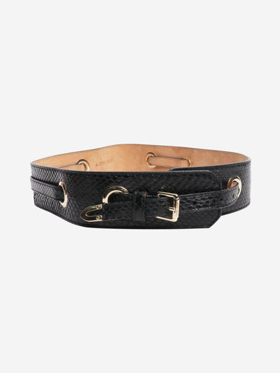 Black reptile effect belt