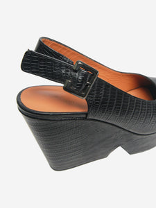 Clergerie Black croc-effect DYLAN wedge - size EU 38.5