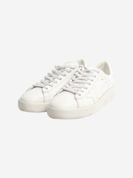 White leather star sneakers - size EU 39 (UK 6) alternate image