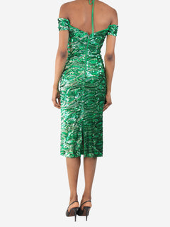 Green green sequin halter-neck midi dress - size UK 6 Dresses Alice + Olivia 