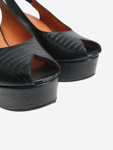 Clergerie Black croc-effect DYLAN wedge - size EU 38.5