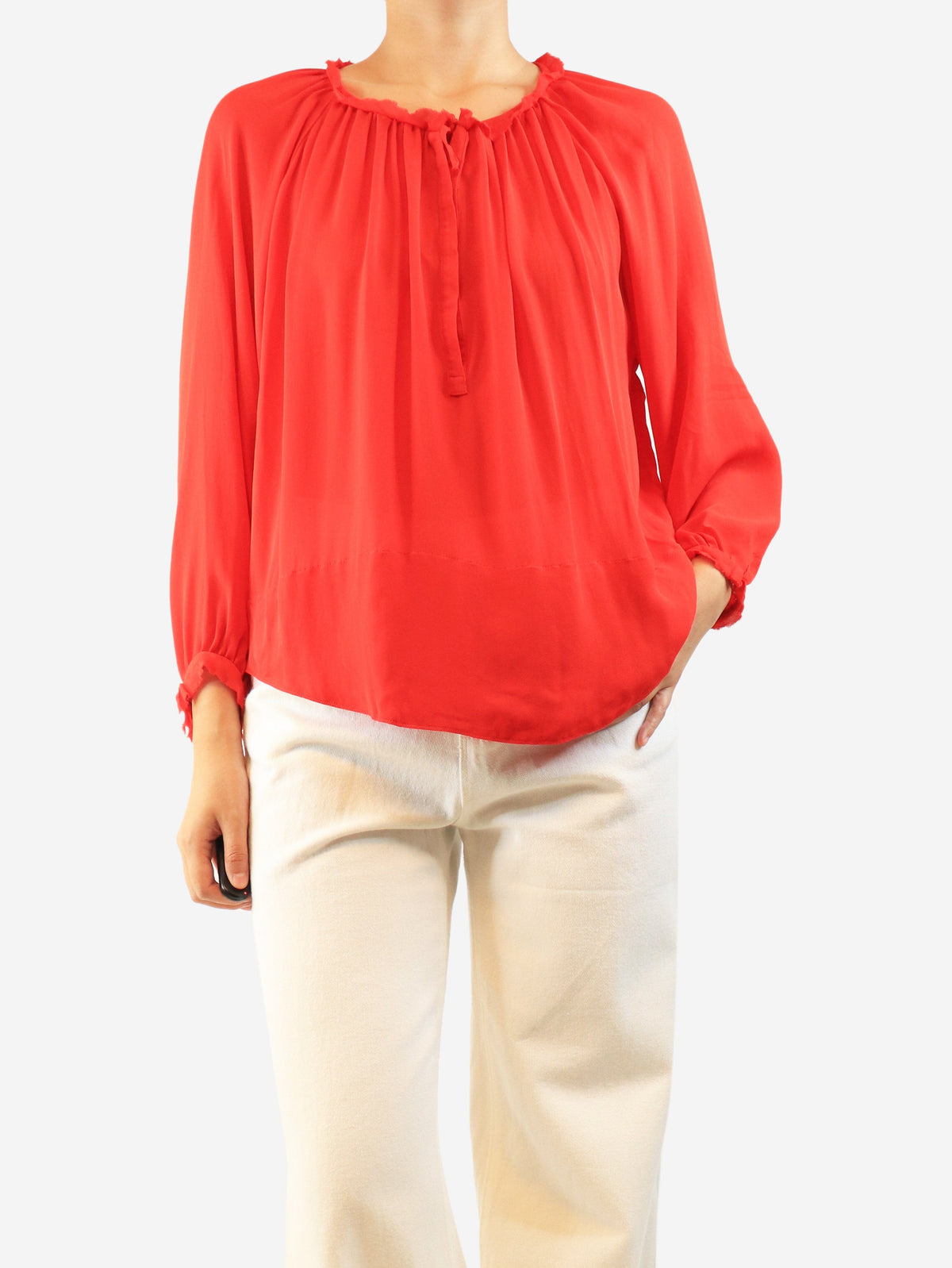 Red sheer silk blouse - size UK 10 Tops Emilio Pucci 