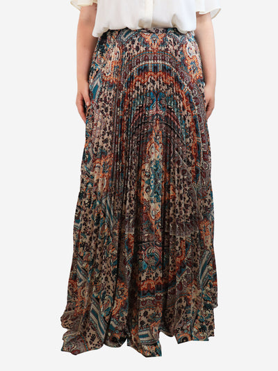 Multicolour pleated maxi skirt - size UK 14 Skirts Etro 