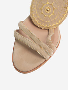 Hermes Ivory embroidered heels - size EU 40