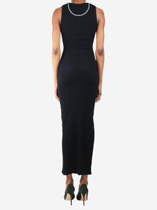 Loewe Black ribbed body-con logo dress - size XS