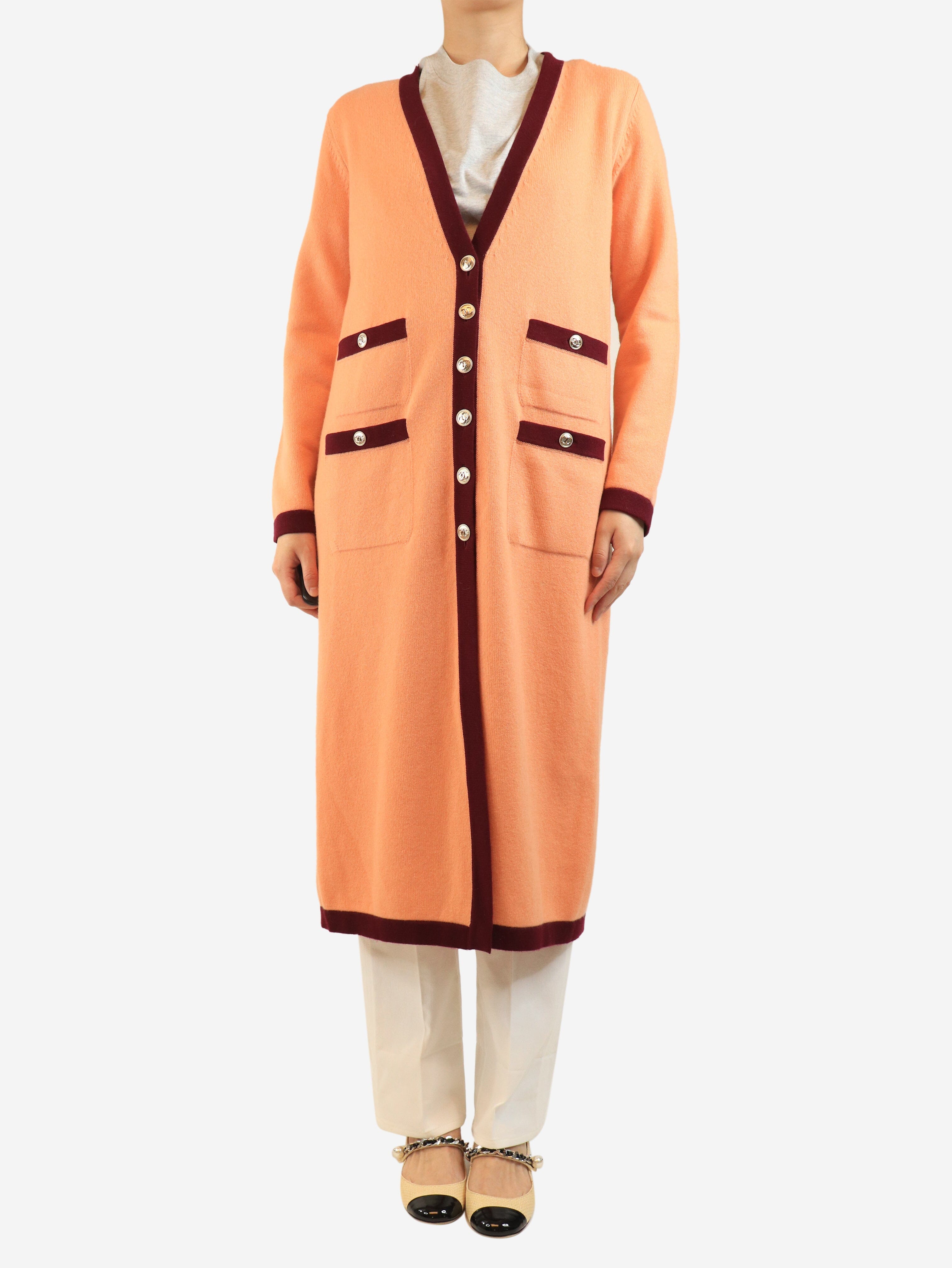 Apricot longline cardigan - size UK 12 Knitwear Chanel 