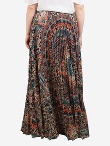 Etro Multicolour pleated maxi skirt - size UK 14
