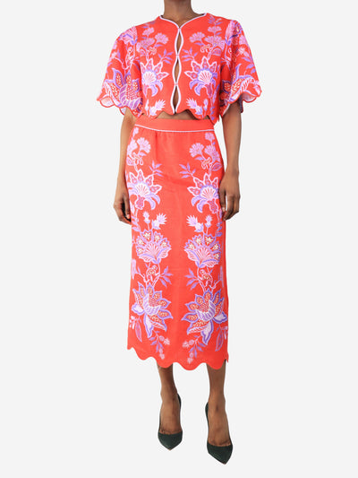 Floral linen top and skirt set - size XS Sets Farm Rio 