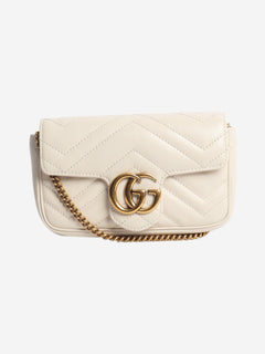 Cream GG Marmont super mini cross-body bag Cross-body Bags Gucci 