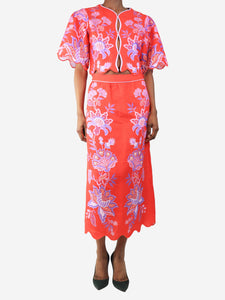Farm Rio Floral linen top and skirt set - size XS