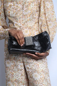 Manu Atelier Black oversized Papillon clutch