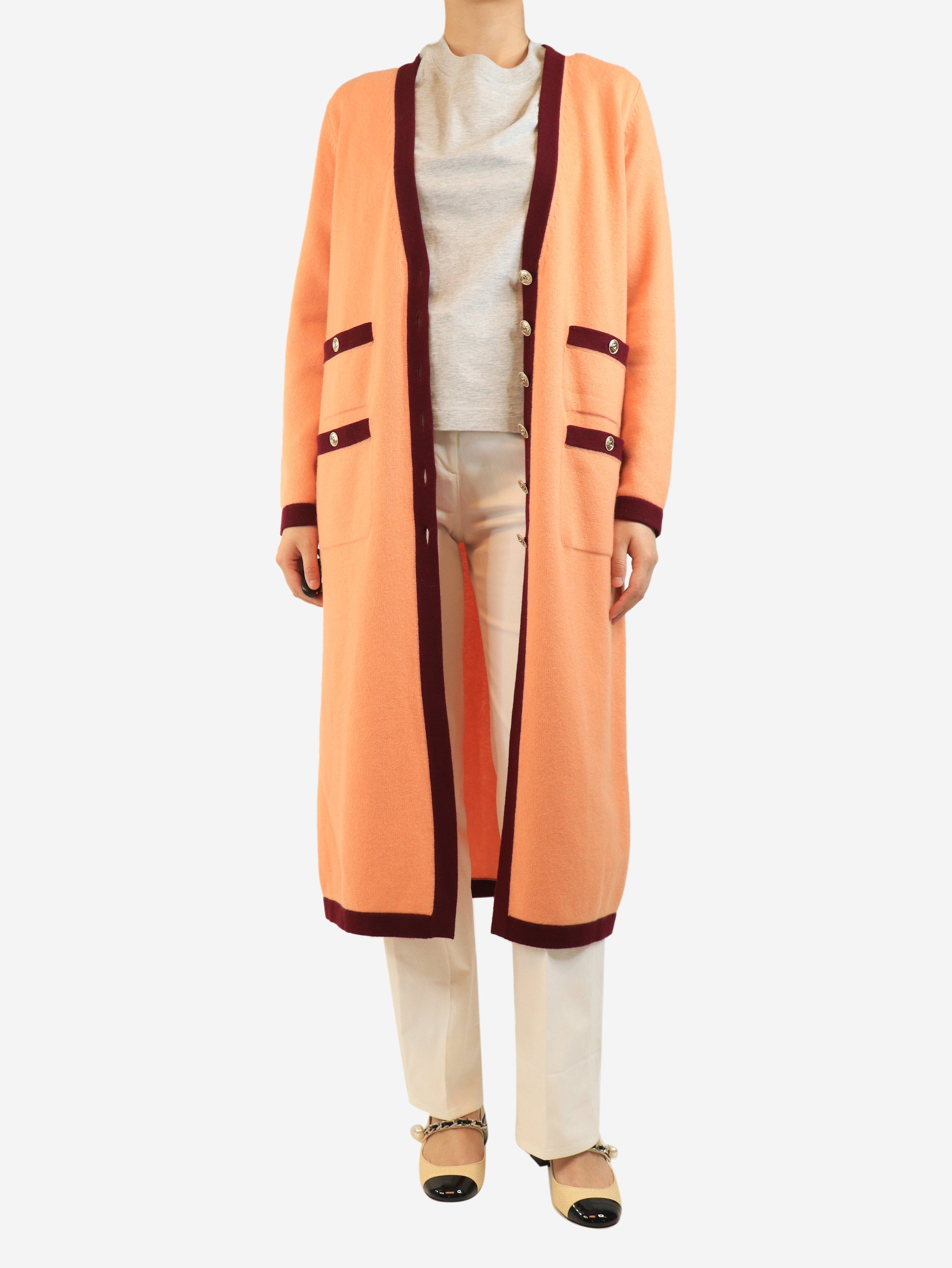 Apricot longline cardigan - size UK 12 Knitwear Chanel 