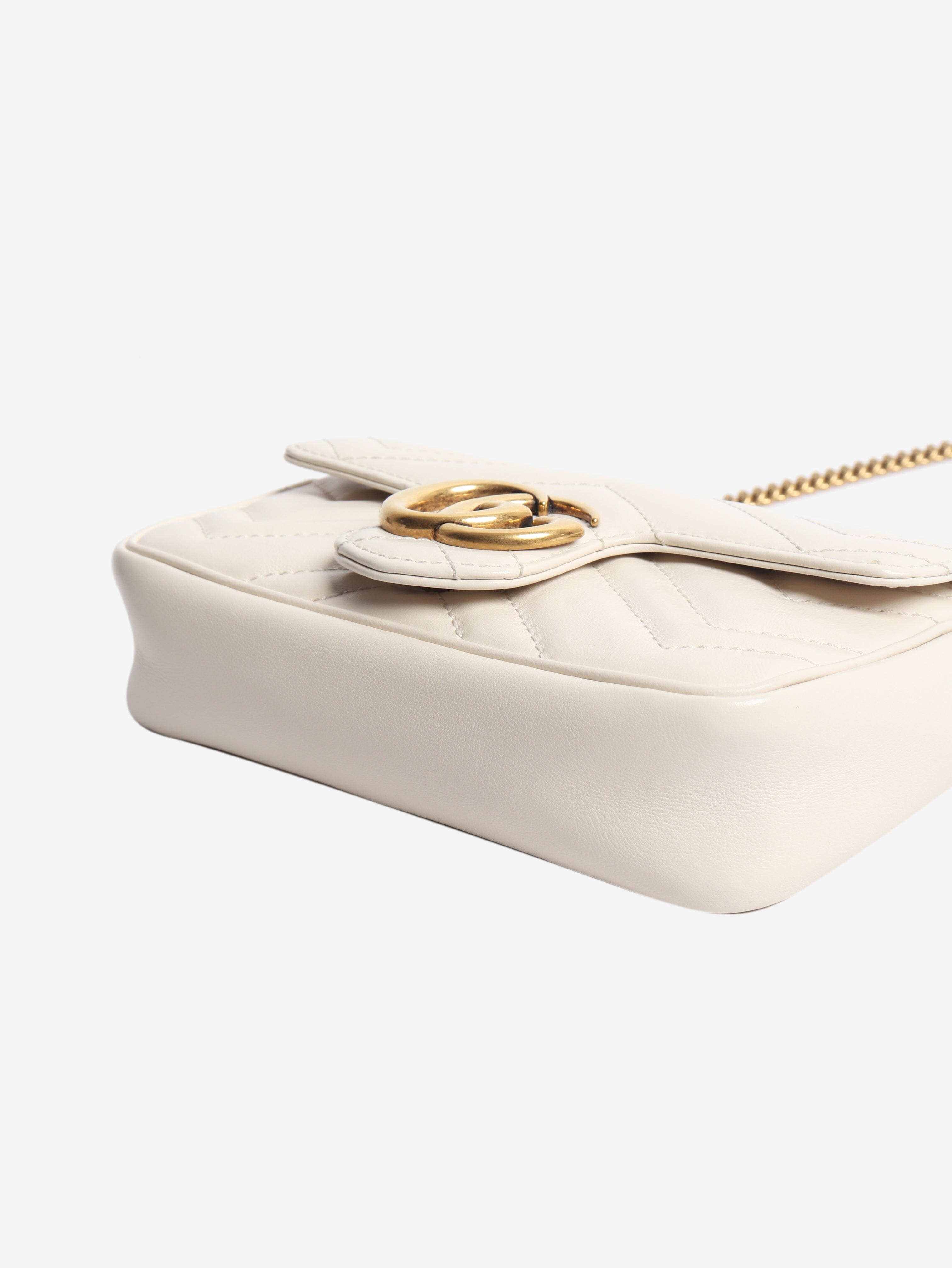Cream GG Marmont super mini cross-body bag Cross-body Bags Gucci 