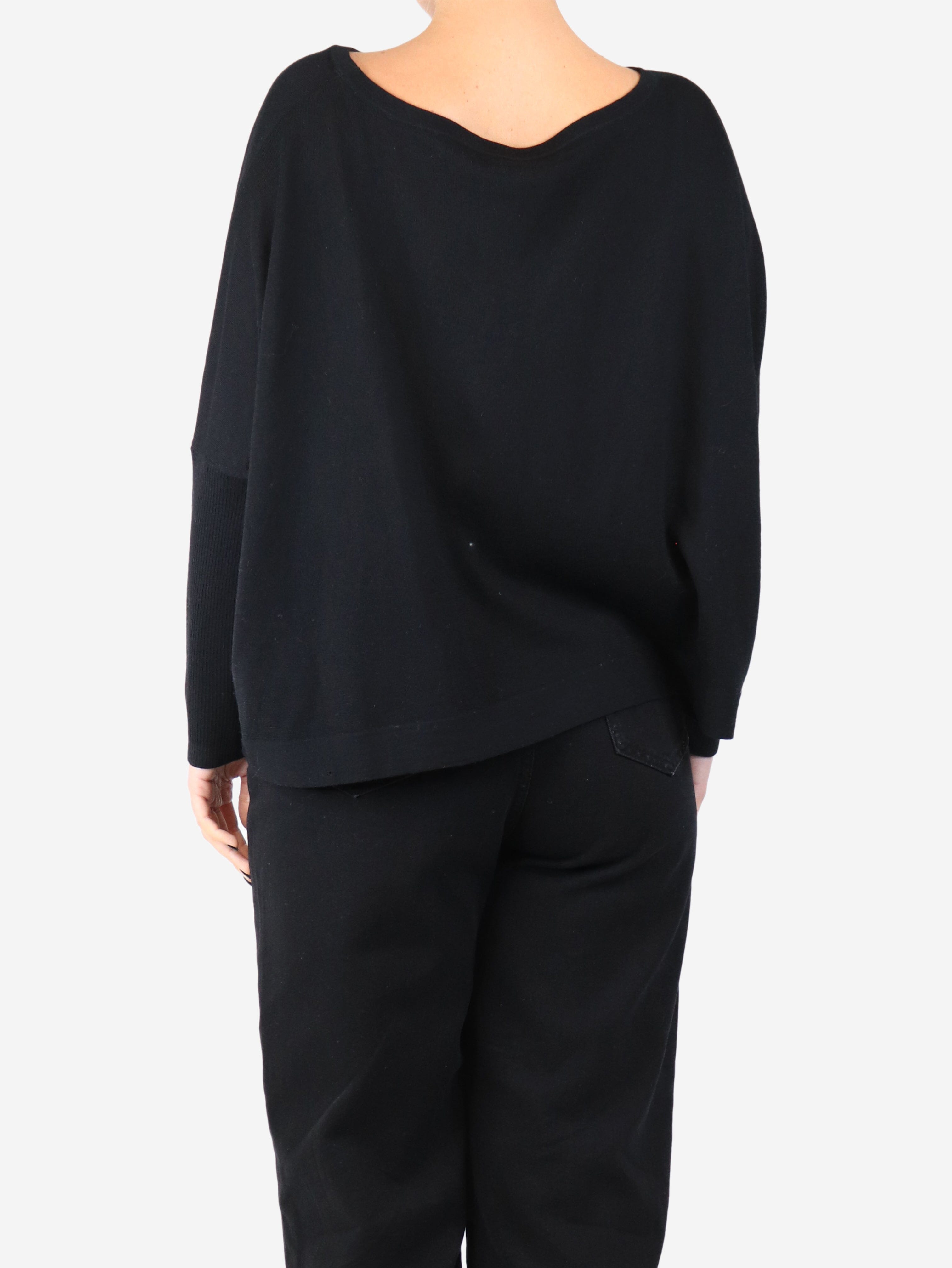 Black wide-neck sweater - size L Knitwear Diane Von Furstenberg 