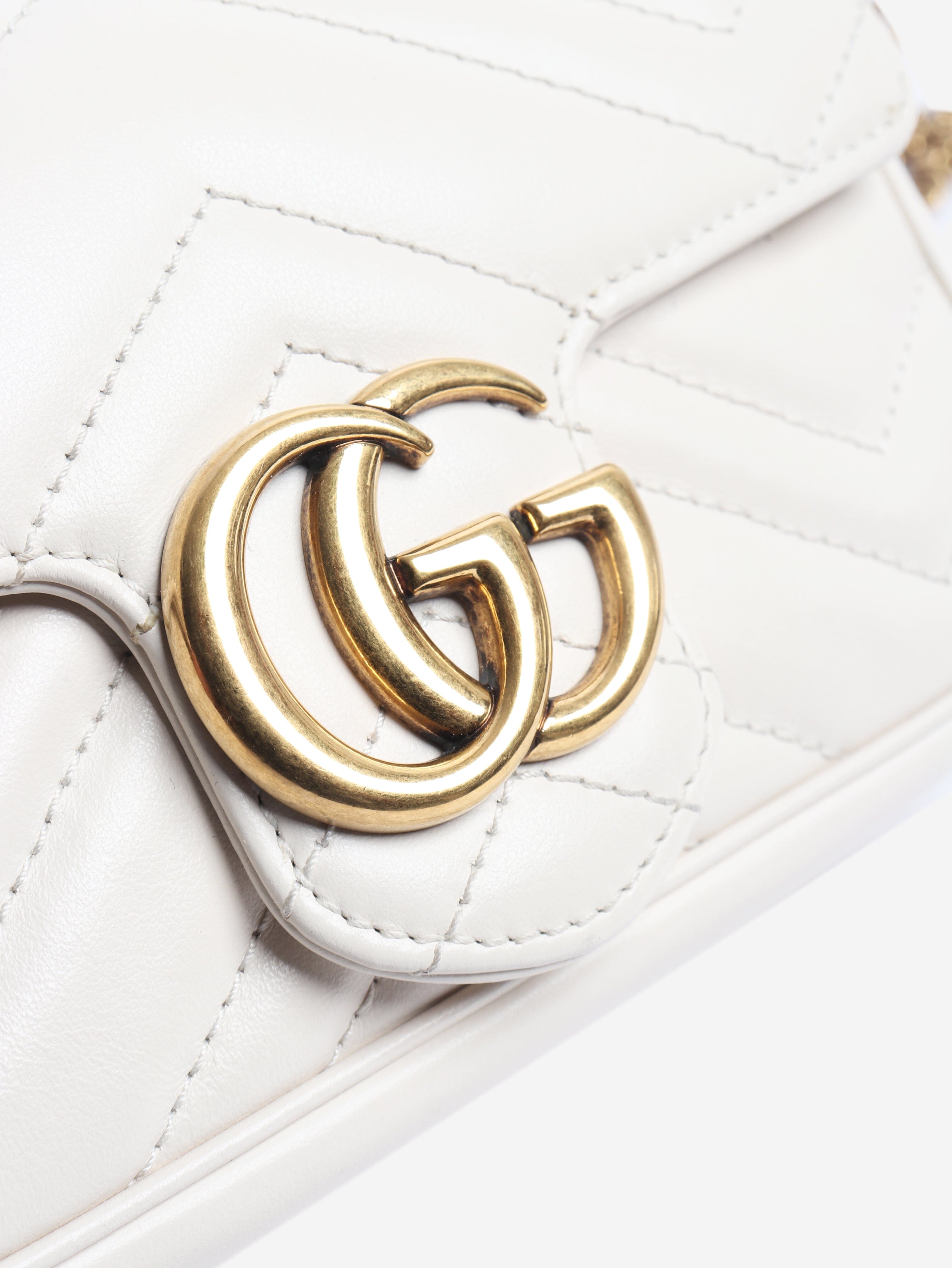 Cream GG Marmont super mini cross-body bag Cross-body Bags Gucci 