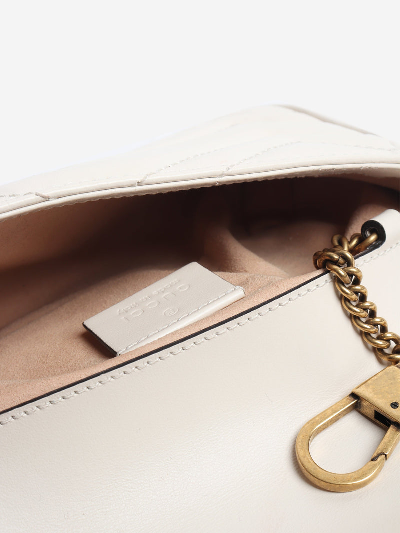 Cream GG Marmont super mini cross-body bag Cross-body Bags Gucci 