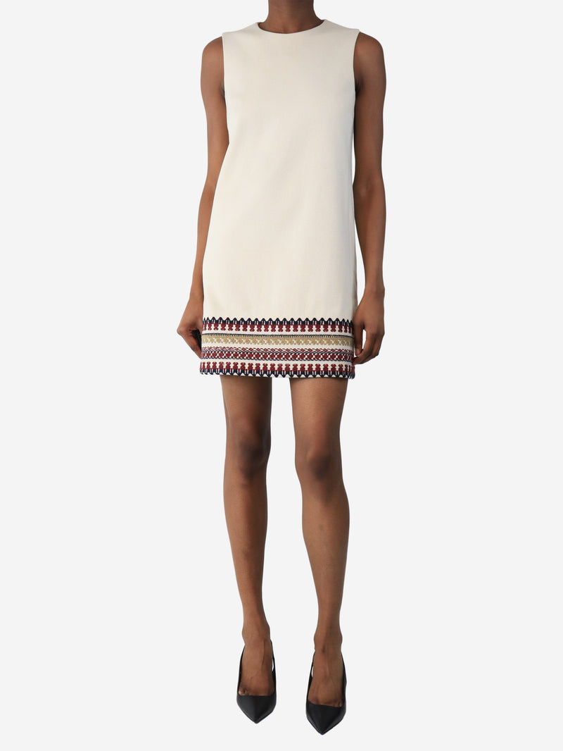 Cream knit detail sleeveless dress - size UK 6 Dresses Red Valentino 