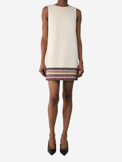 Cream knit detail sleeveless dress - size UK 6 Dresses Red Valentino 