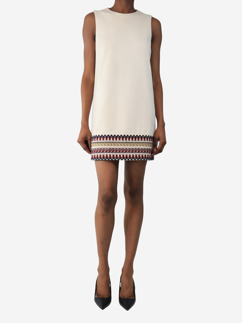 Cream knit detail sleeveless dress - size UK 6 Dresses Red Valentino 