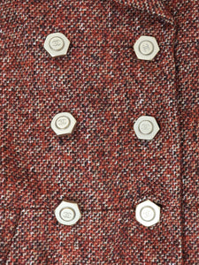 Chanel Red double-breasted wool-blend jacket - size UK 12