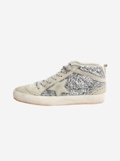 Grey high top glittery sneakers - size EU 38 (UK 5) Trainers Golden Goose 