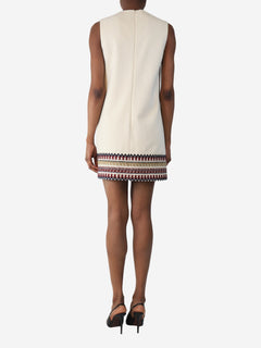 Cream knit detail sleeveless dress - size UK 6 Dresses Red Valentino 