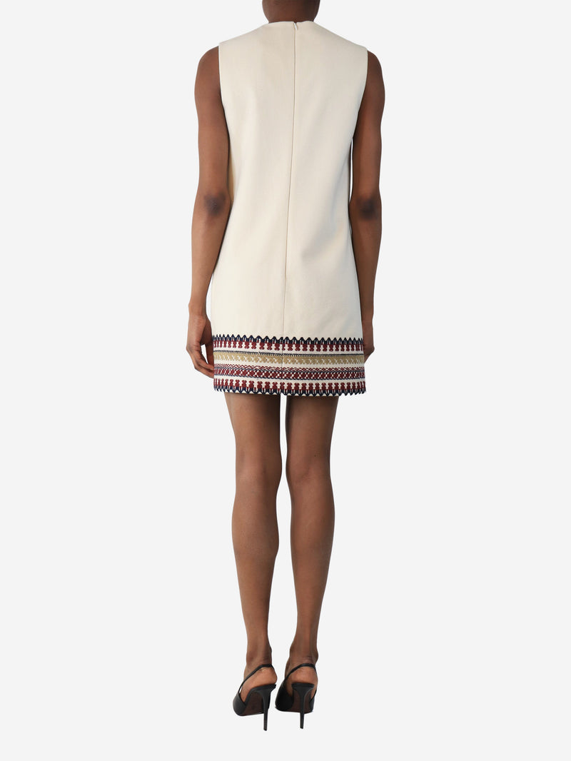 Cream knit detail sleeveless dress - size UK 6 Dresses Red Valentino 