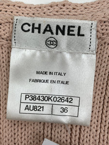 Chanel Pink sleeveless ribbed knit top - size UK 8