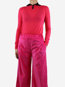 Proenza Schouler Bright pink high-neck wool sweater - size S