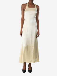 Cream halter-neck maxi dress - size UK 6 Dresses Albus Lumen 